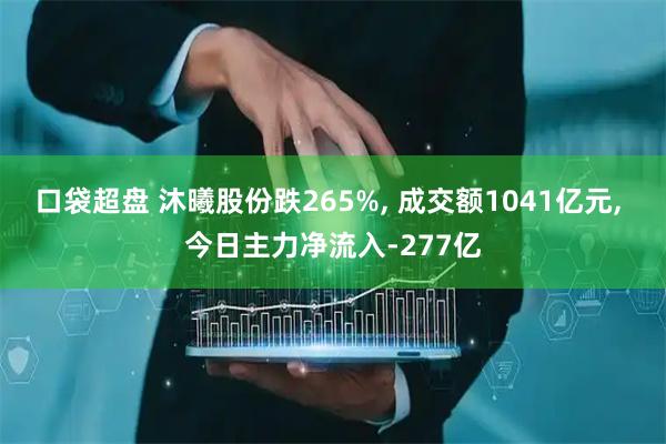 口袋超盘 沐曦股份跌265%, 成交额1041亿元, 今日主力净流入-277亿