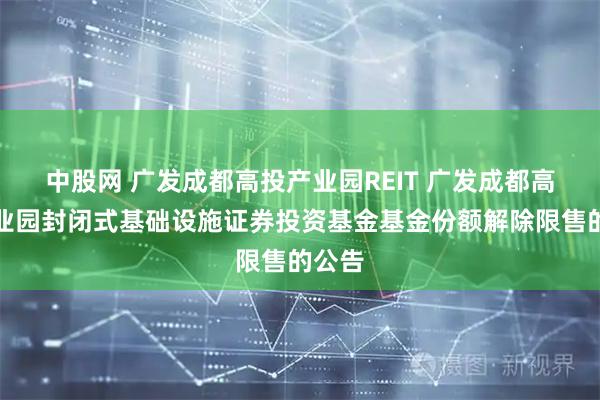 中股网 广发成都高投产业园REIT 广发成都高投产业园封闭式基础设施证券投资基金基金份额解除限售的公告